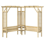 vidaXL Eck-Pergola mit Bank Kiefernholz Imprägniert