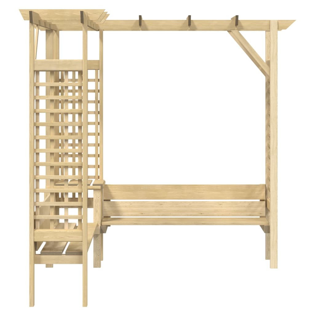 vidaXL Eck-Pergola mit Bank Kiefernholz Imprägniert