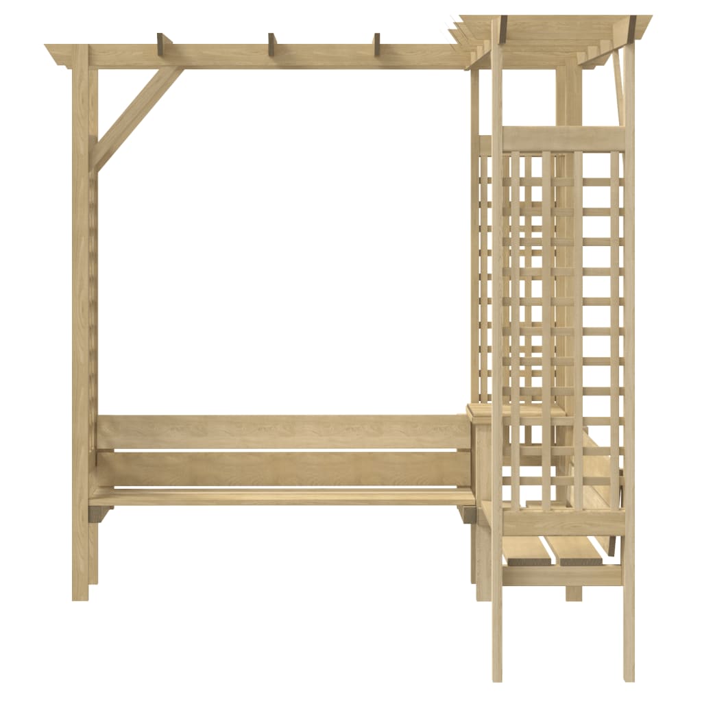 vidaXL Eck-Pergola mit Bank Kiefernholz Imprägniert