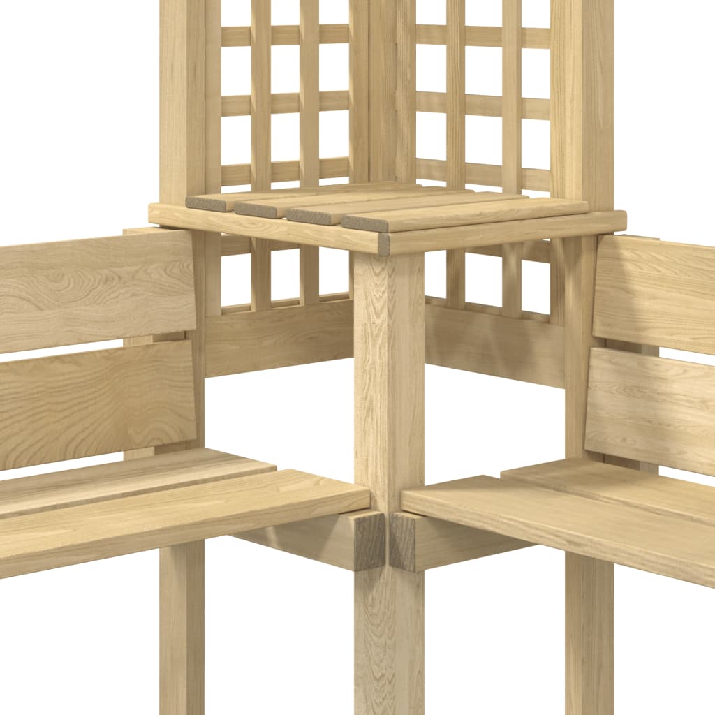 vidaXL Eck-Pergola mit Bank Kiefernholz Imprägniert