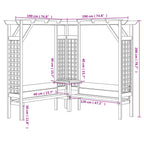 vidaXL Eck-Pergola mit Bank Kiefernholz Imprägniert