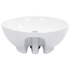vidaXL Waschbecken mit Überlauf 46,5 x 18 cm Keramik Weiß