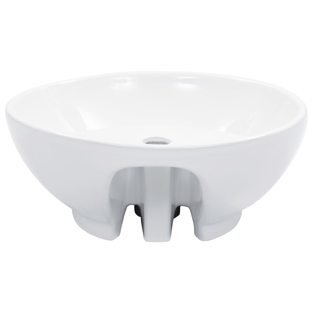 vidaXL Waschbecken mit Überlauf 46,5 x 18 cm Keramik Weiß