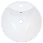 vidaXL Waschbecken mit Überlauf 46,5 x 18 cm Keramik Weiß