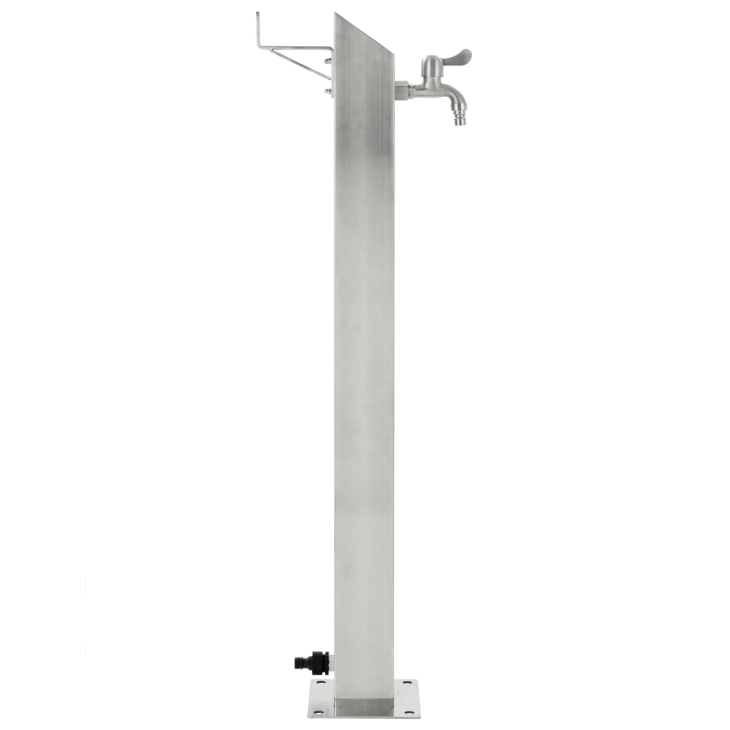vidaXL Garten-Wassersäule Edelstahl Quadratisch 95 cm