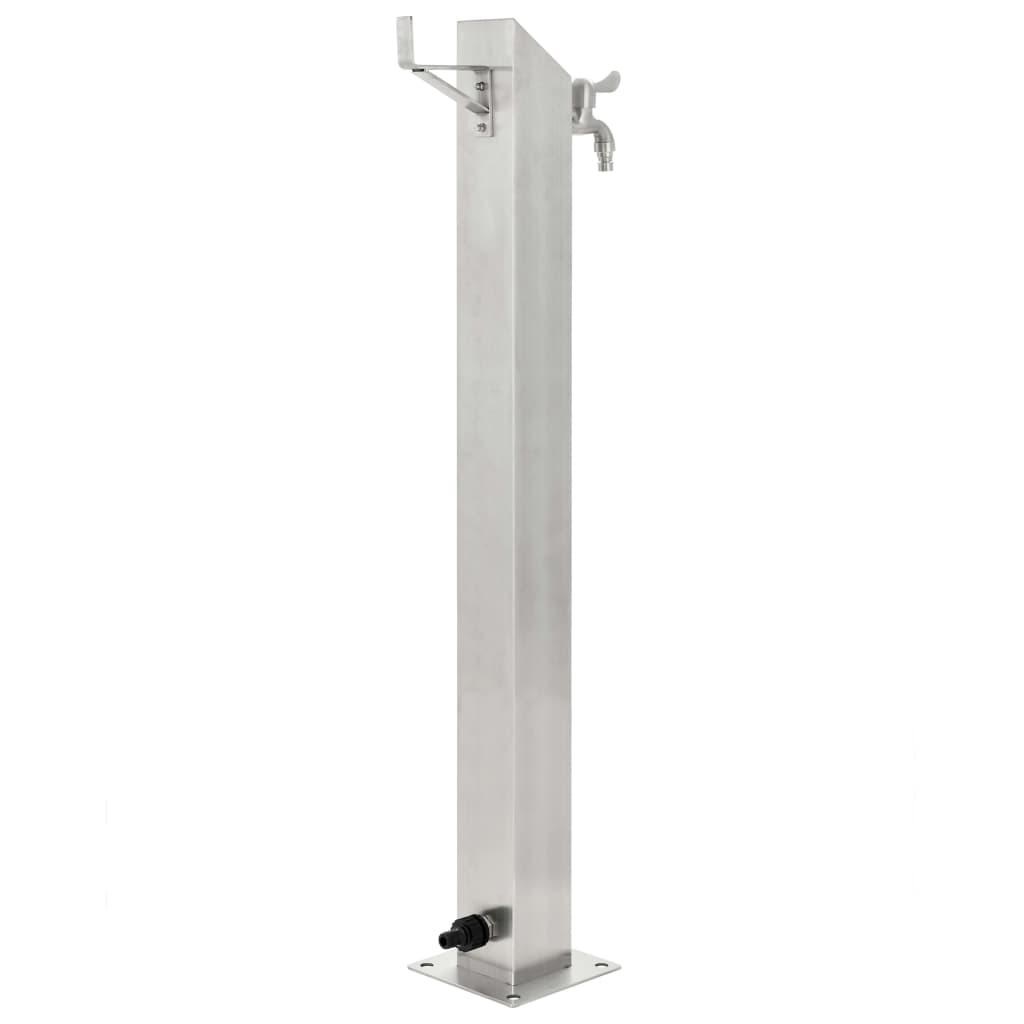 vidaXL Garten-Wassersäule Edelstahl Quadratisch 95 cm