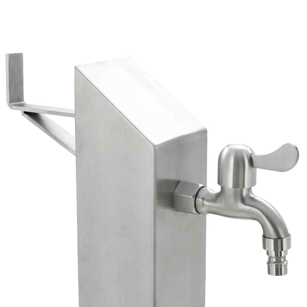 vidaXL Garten-Wassersäule Edelstahl Quadratisch 95 cm