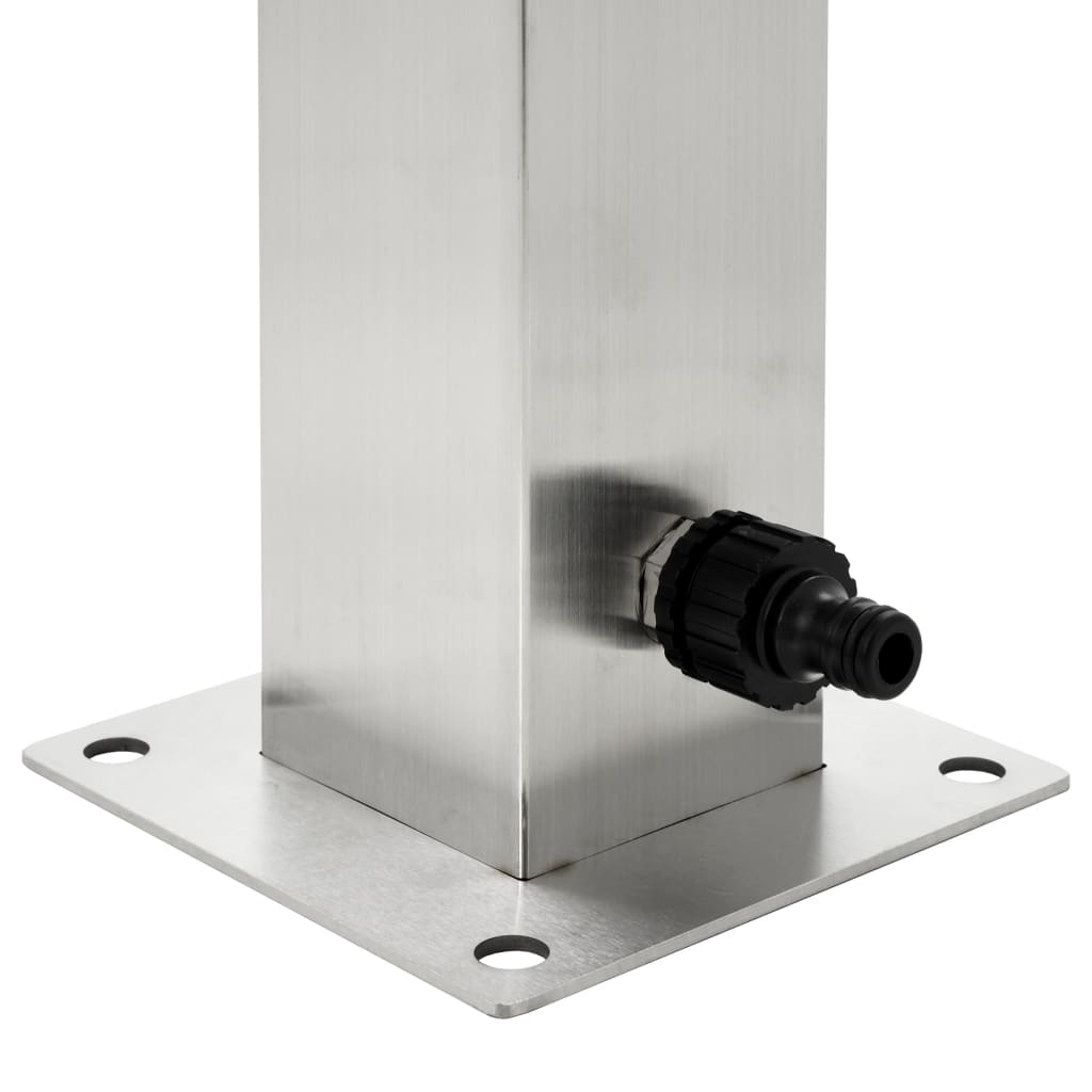 vidaXL Garten-Wassersäule Edelstahl Quadratisch 95 cm