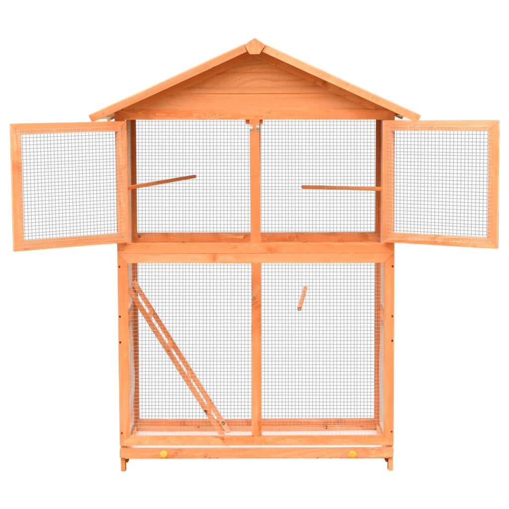 vidaXL Vogelkäfig Kiefernholz & Tannenholz 125,5x59,5x164 cm