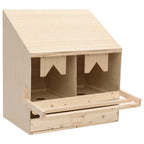 vidaXL Legenest für Hühner 2 Fächer 63x40x65 cm Massivholz Kiefer