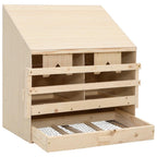 vidaXL Legenest für Hühner 2 Fächer 63x40x65 cm Massivholz Kiefer