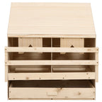 vidaXL Legenest für Hühner 2 Fächer 63x40x65 cm Massivholz Kiefer