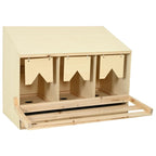 vidaXL Legenest für Hühner 3 Fächer 93x40x65 cm Massivholz Kiefer