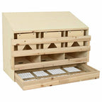 vidaXL Legenest für Hühner 3 Fächer 93x40x65 cm Massivholz Kiefer