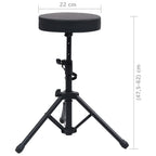 vidaXL Verstellbarer Drumhocker Schwarz Rund