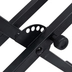 vidaXL Keyboardständer Doppelstrebig X-Rahmen Schwarz