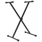 vidaXL Keyboardständer und Hocker Set Schwarz