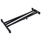 vidaXL Doppelstrebiger Keyboard-Ständer und Hocker Set Schwarz