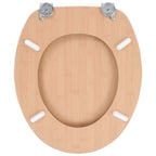 vidaXL Toilettensitz mit Deckel MDF Bambus-Design
