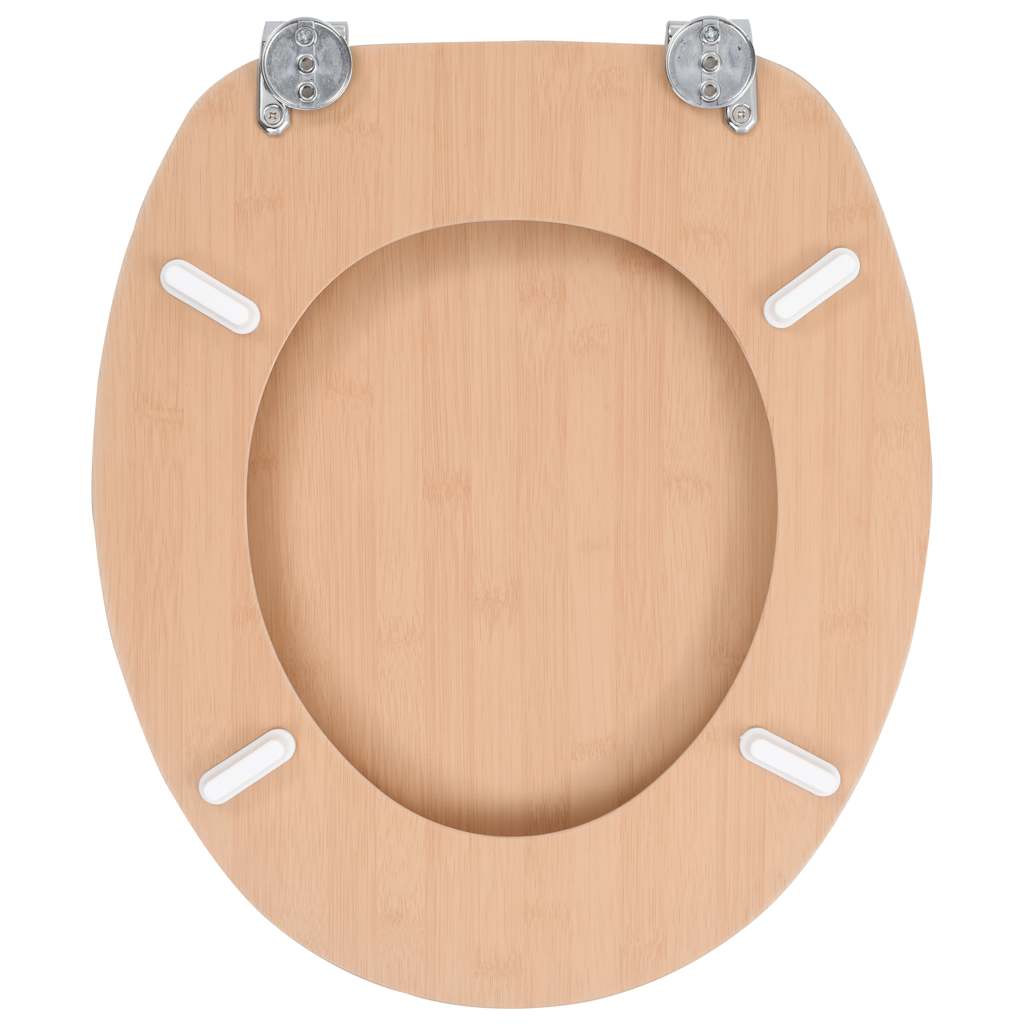 vidaXL Toilettensitz mit Deckel MDF Bambus-Design