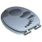 vidaXL Toilettensitz mit Soft-Close-Deckel MDF Stein-Design