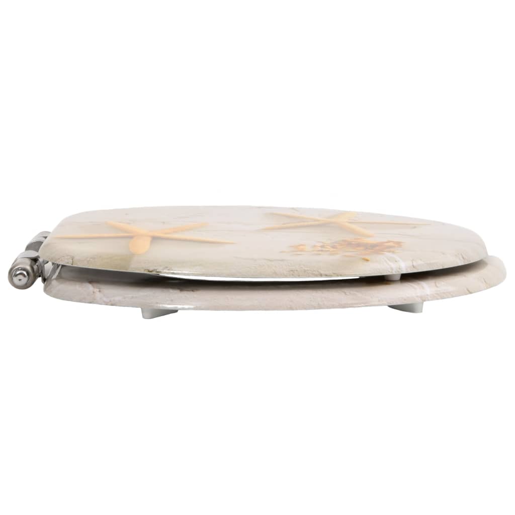 vidaXL Toilettensitz mit Soft-Close-Deckel MDF Seestern-Design