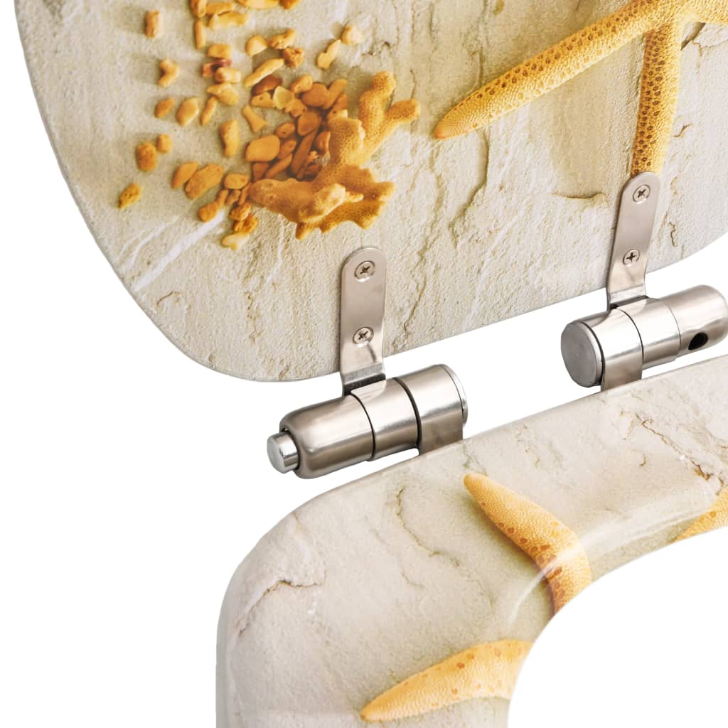 vidaXL Toilettensitz mit Soft-Close-Deckel MDF Seestern-Design