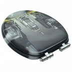vidaXL Toilettensitz mit Soft-Close-Deckel MDF New York Design