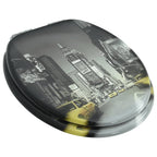 vidaXL Toilettensitz mit Soft-Close-Deckel MDF New York Design