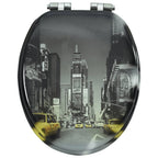 vidaXL Toilettensitz mit Soft-Close-Deckel MDF New York Design