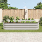 vidaXL Garten-Hochbeet 400 x 80 x 81 cm Verzinkter Stahl Silbern