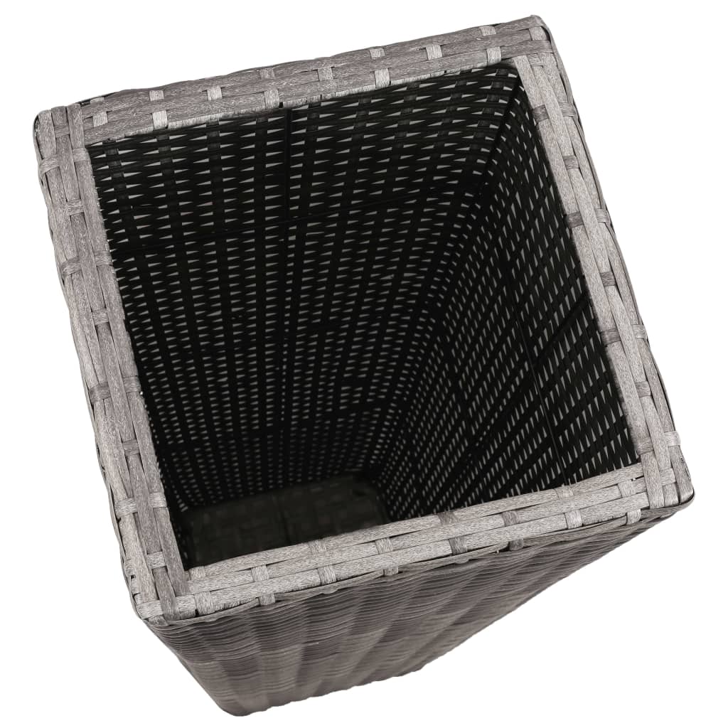 vidaXL Garten-Hochbeet 3-tlg. Poly Rattan Grau