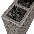vidaXL Garten-Hochbeet mit 4 Töpfen Poly Rattan Grau