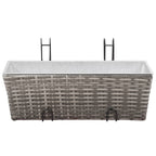 vidaXL Balkon-Hochbeet 2 Stk. 50 cm Grau Poly Rattan