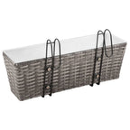 vidaXL Balkon-Hochbeet 2 Stk. 50 cm Grau Poly Rattan