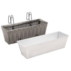 vidaXL Balkon-Hochbeet 2 Stk. 50 cm Grau Poly Rattan