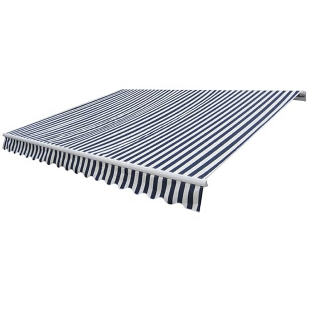 vidaXL Gelenkarmmarkise Handbetrieben 300 cm Blau/Weiß