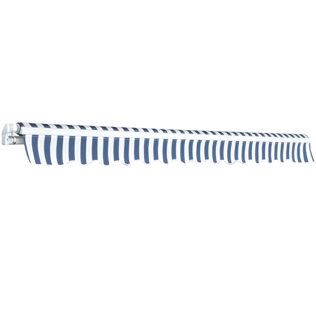 vidaXL Gelenkarmmarkise 350 cm Blau/Weiß
