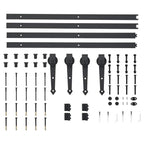 vidaXL Schiebetür-Beschlagsatz 2x183 cm Stahl Schwarz
