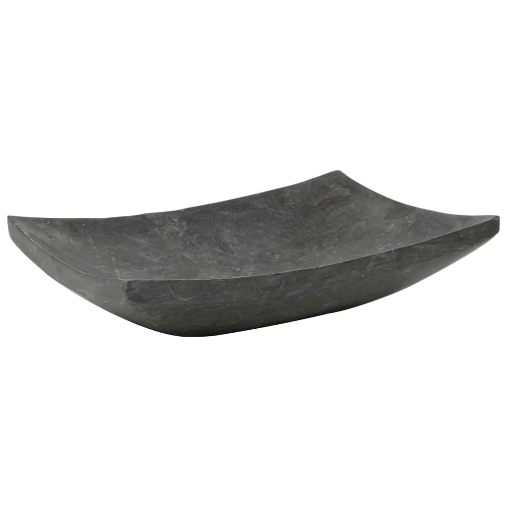 vidaXL Waschbecken 50x35x12 cm Marmor Schwarz