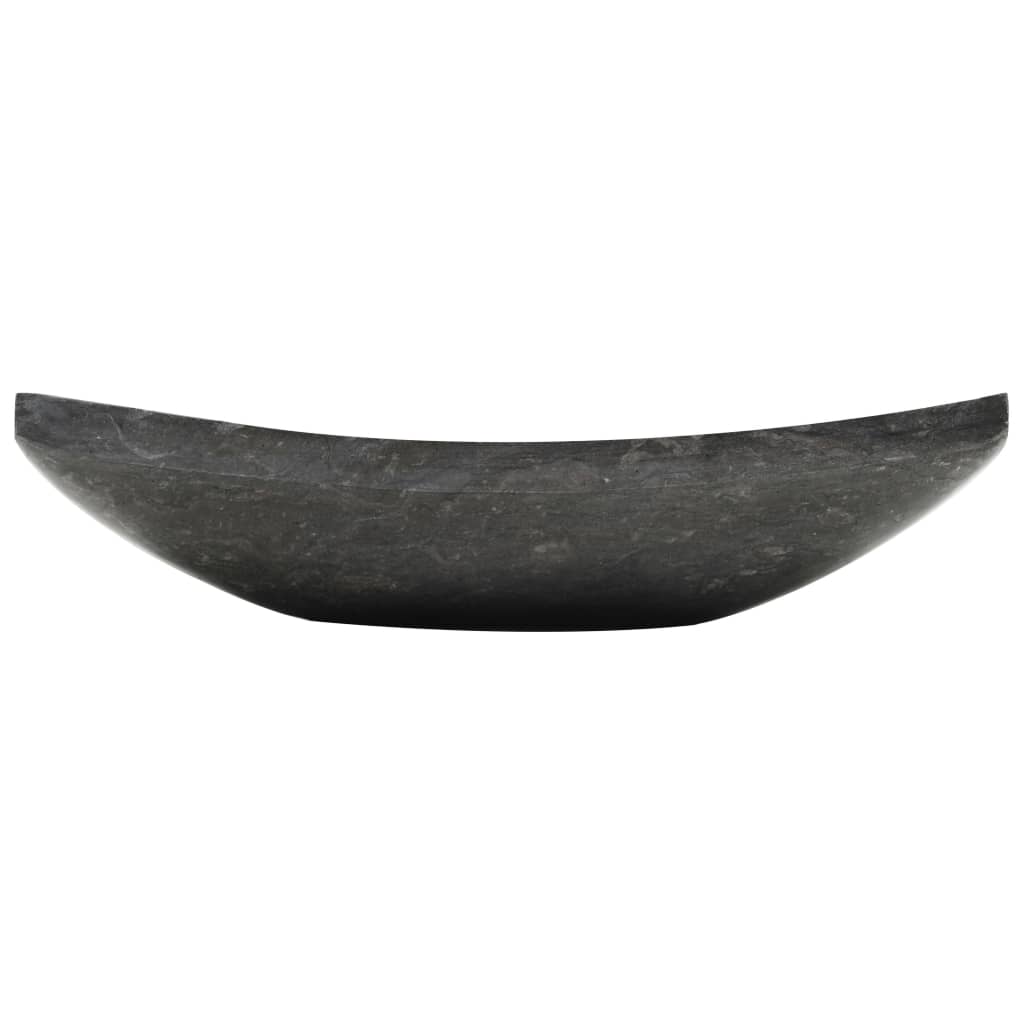 vidaXL Waschbecken 50x35x12 cm Marmor Schwarz