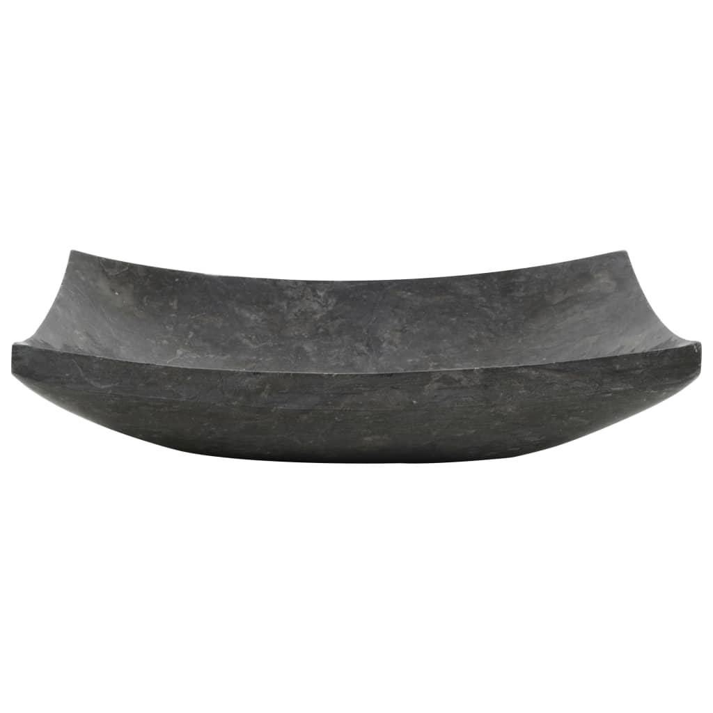 vidaXL Waschbecken 50x35x12 cm Marmor Schwarz