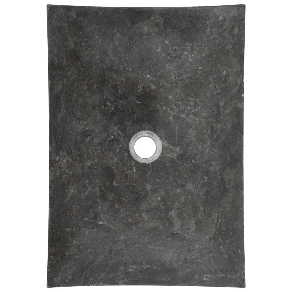 vidaXL Waschbecken 50x35x12 cm Marmor Schwarz