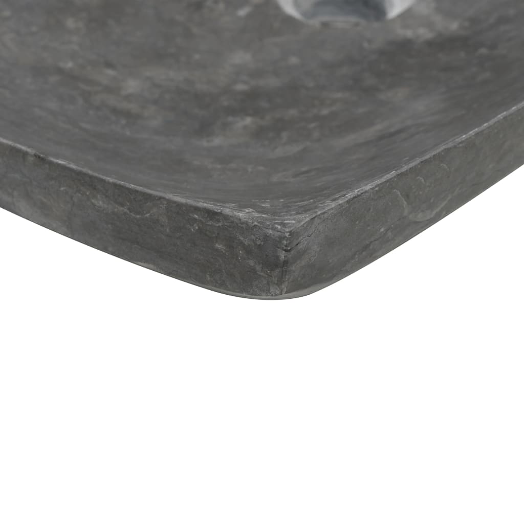 vidaXL Waschbecken 50x35x12 cm Marmor Schwarz