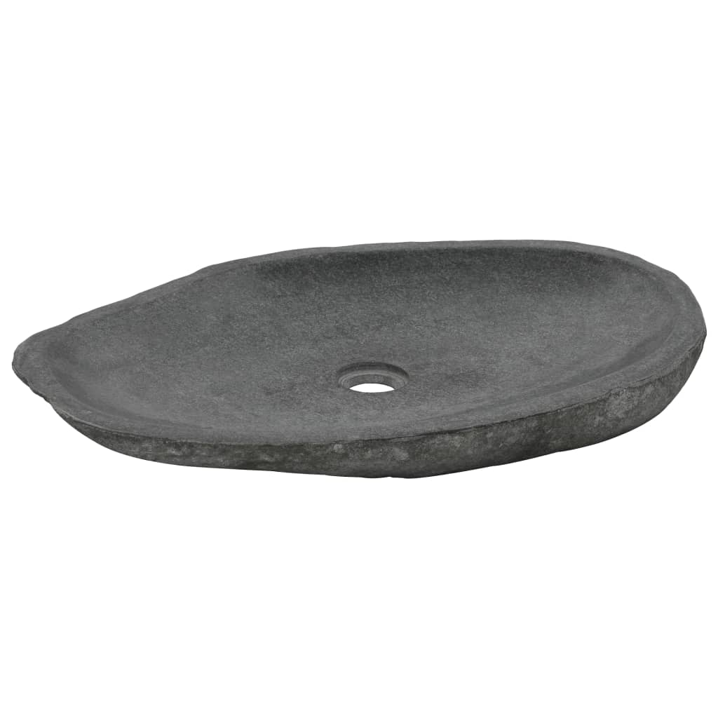 vidaXL Waschbecken Flussstein Oval 60-70 cm
