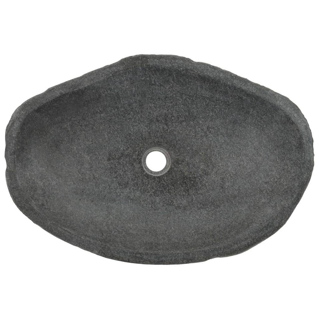 vidaXL Waschbecken Flussstein Oval 60-70 cm