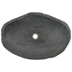 vidaXL Waschbecken Flussstein Oval 60-70 cm
