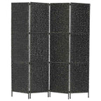 vidaXL 4-teiliger Paravent Schwarz 154×160 cm Wasserhyazinthe
