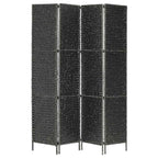 vidaXL 4-teiliger Paravent Schwarz 154×160 cm Wasserhyazinthe