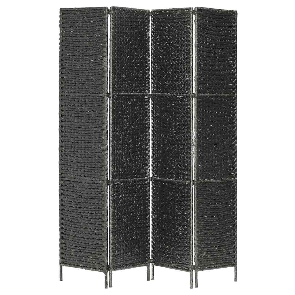 vidaXL 4-teiliger Paravent Schwarz 154×160 cm Wasserhyazinthe